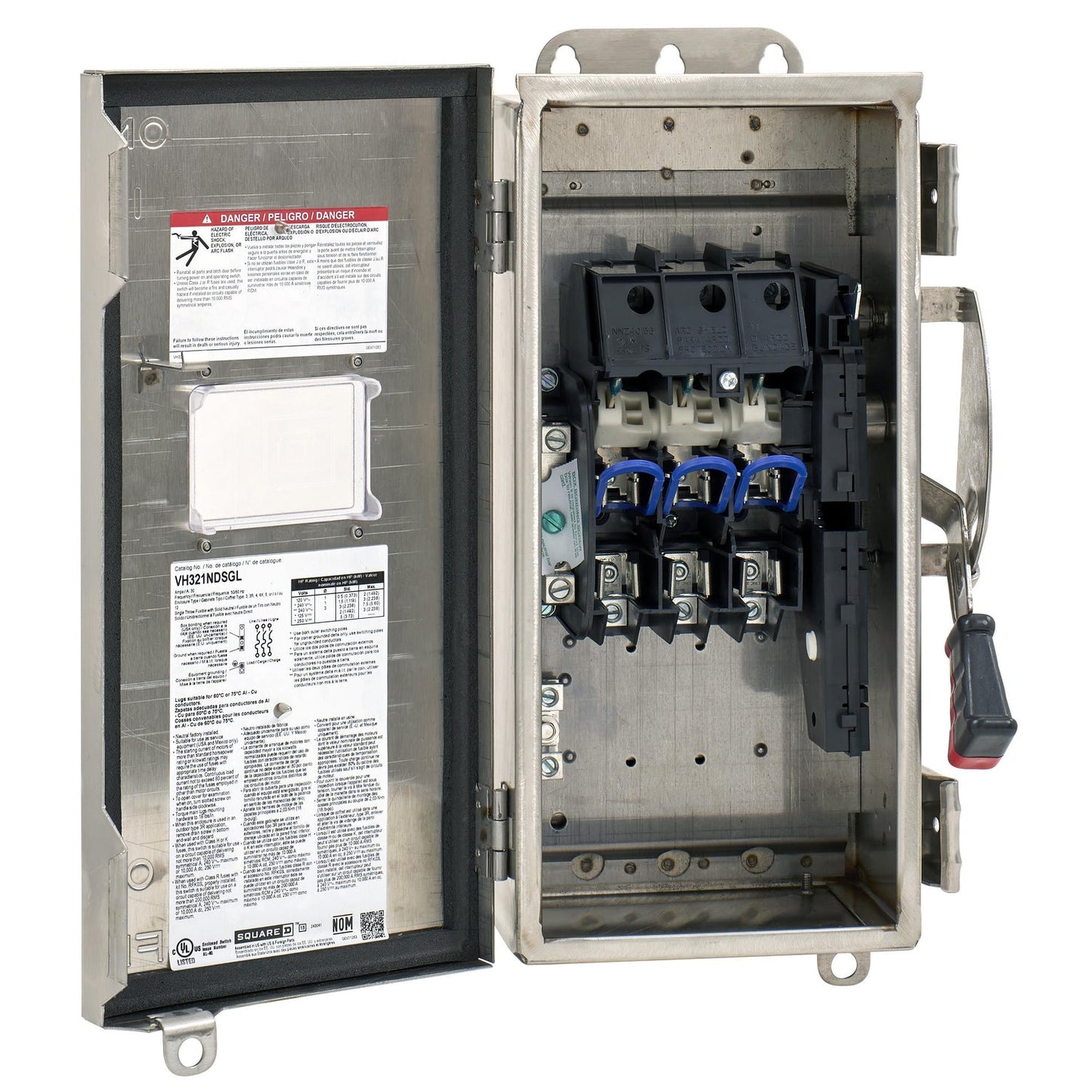 Square D VH321NDSGL Switch | 240V 30A 3P Fusible VH