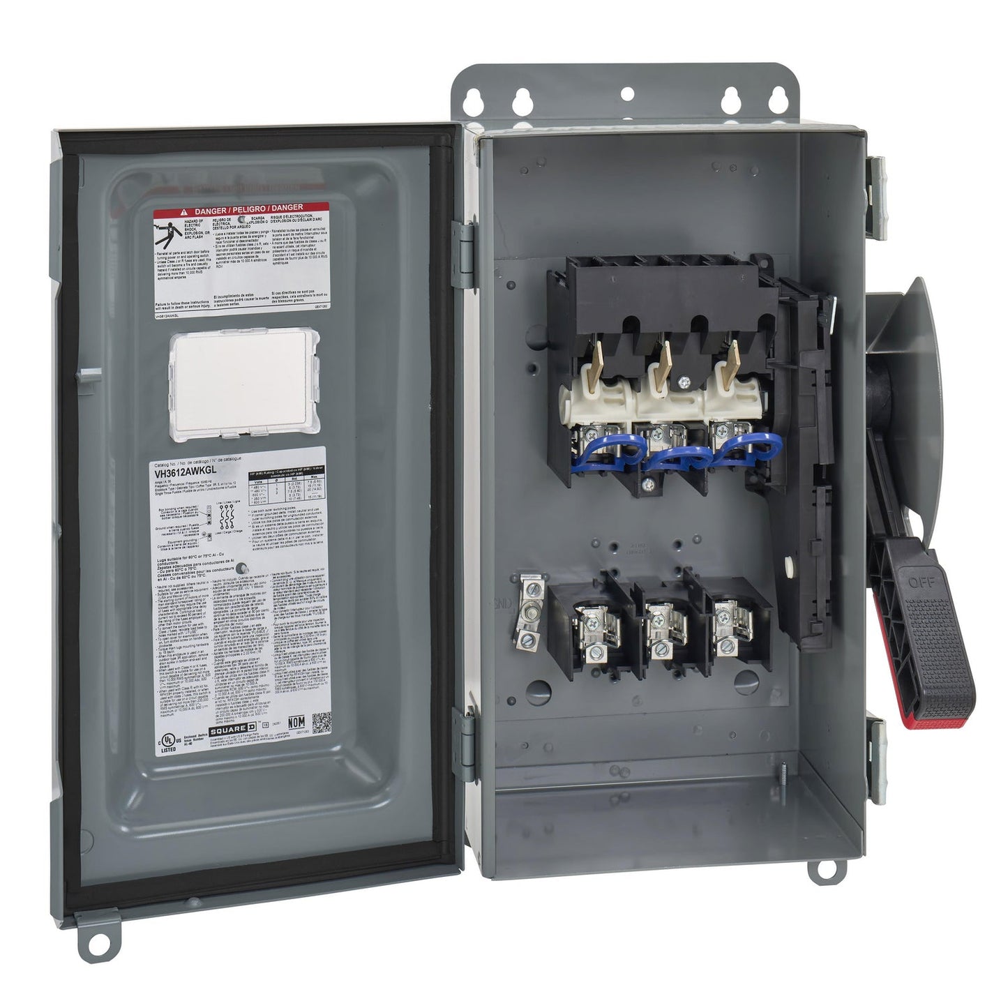 Square D VH3612AWKGL Disconnect Switch | 600V 30A 3P Fusible VH