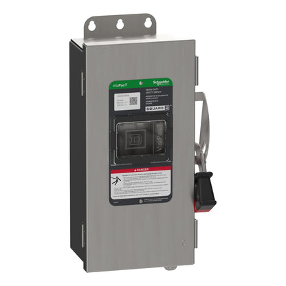 Square D VHU361DSGL Disconnect Switch | 600V AC/DC 30A 3P Non-Fusible VH