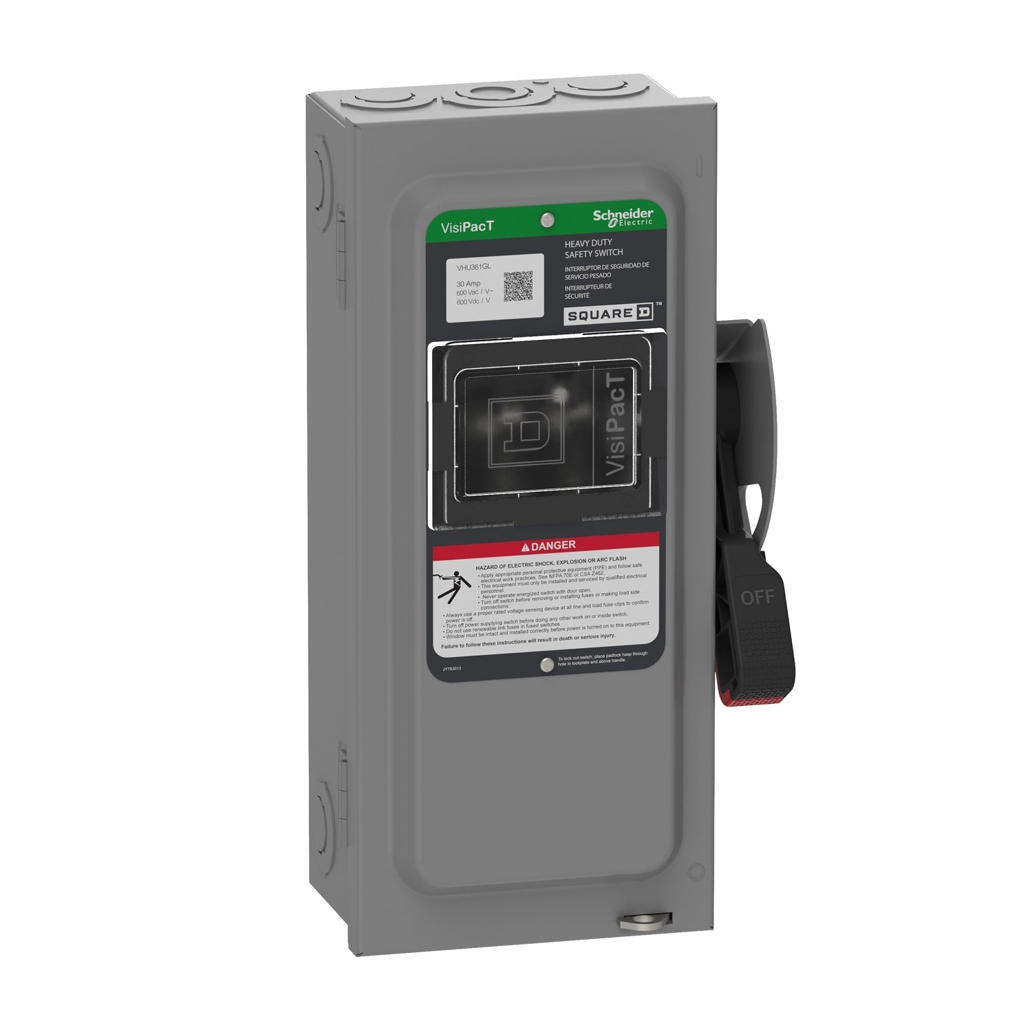VHU361GL Square D disconnect switch  30A 600V Non-Fusible - Essential Electric Supply