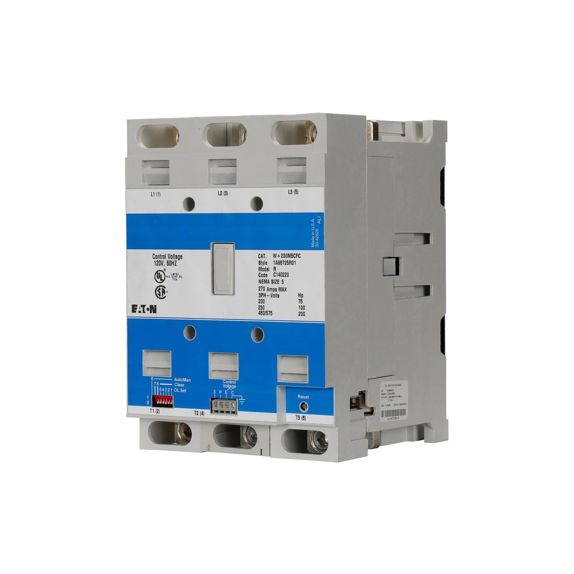 CUTLER HAMMER - W201K5CF - EATON Freedom NEMA motor control contactor, W+201K5CF, 50 Hz, Size 5, 230V - Essential Electric Supply