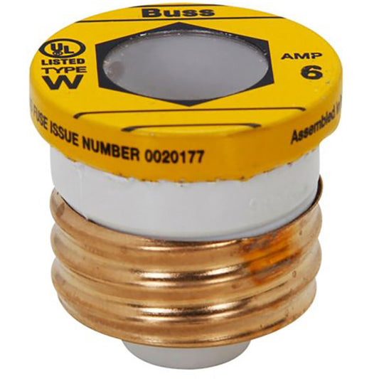 Bussmann W-6 Bus Plug Fuse 6A 125V W