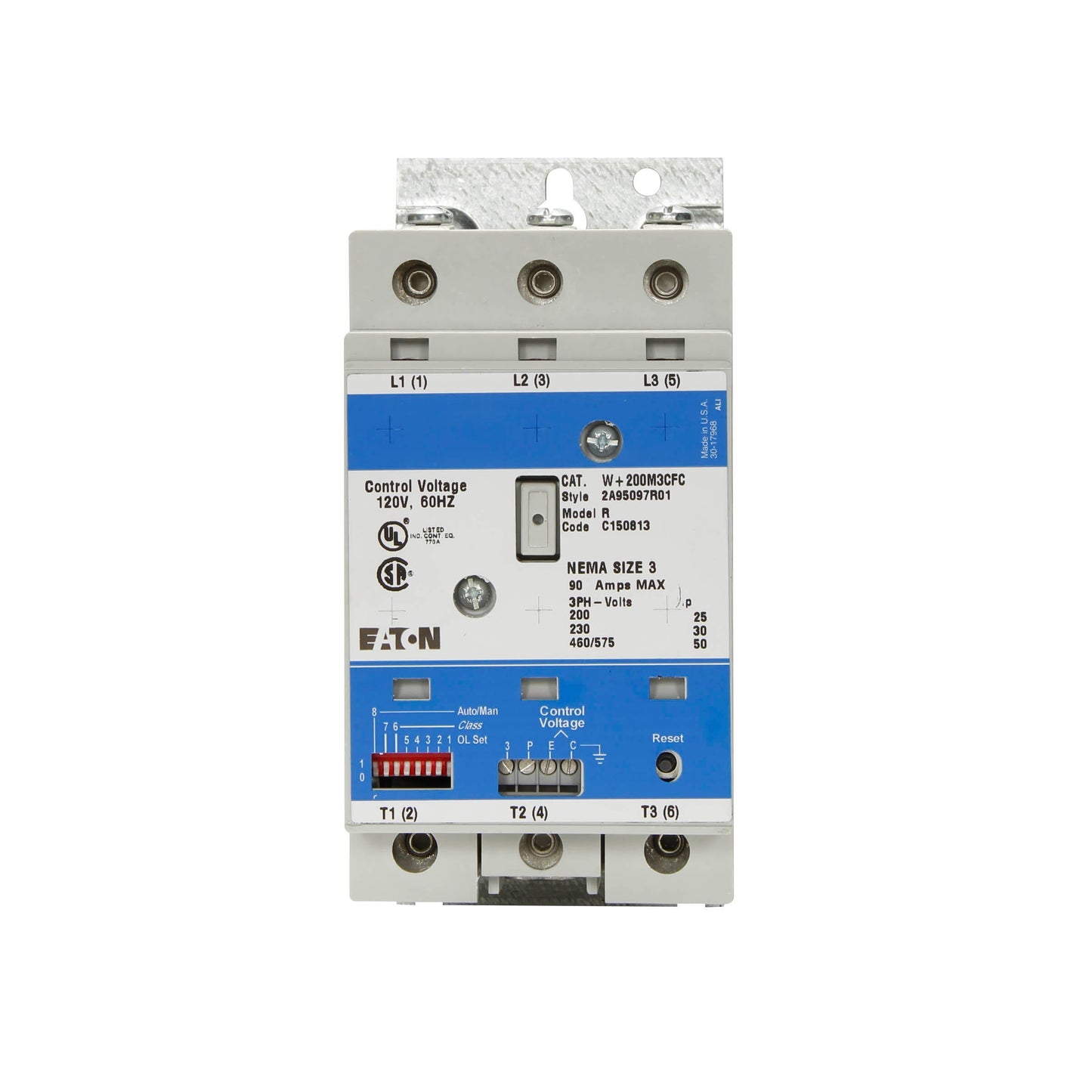 W200M3CFC Cutler Hammer Advantage Series Motor Starter 3 pole 3 phase 600V 90A 120V coil - Essential Electric Supply