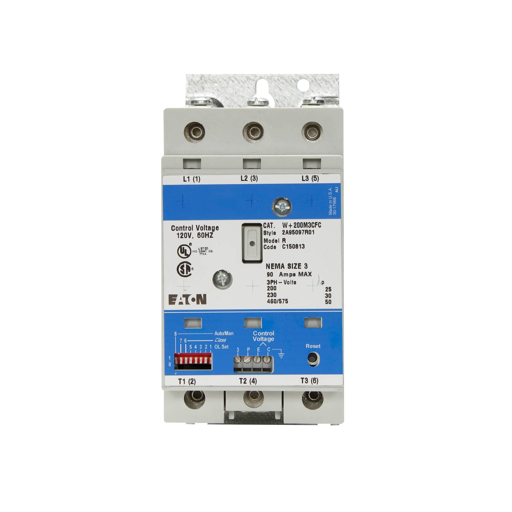 W200M3CFC Cutler Hammer Advantage Series Motor Starter 3 pole 3 phase 600V 90A 120V coil - Essential Electric Supply