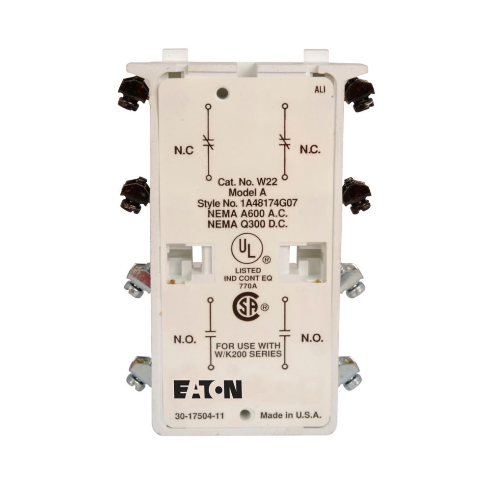 W22 Eaton Freedom NEMA auxiliary contact