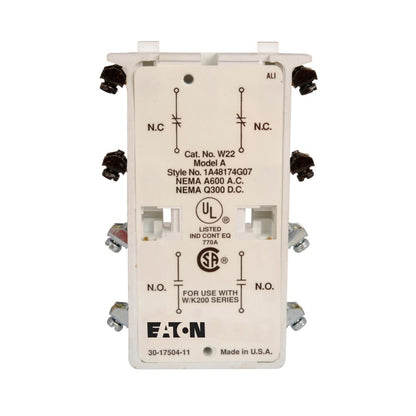 W22 Eaton Freedom NEMA auxiliary contact