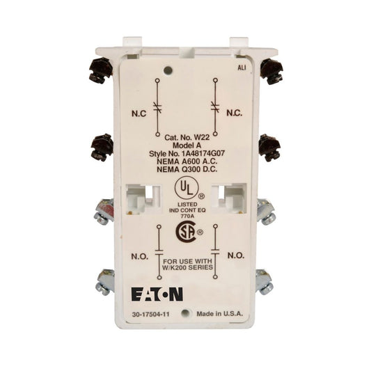 W22 Eaton Freedom NEMA auxiliary contact