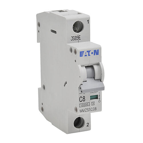 Cutler Hammer WMZS1C08 Circuit Breaker | 480V 8A 1P 10kA@277/480V Feed-Thru WMZS Series