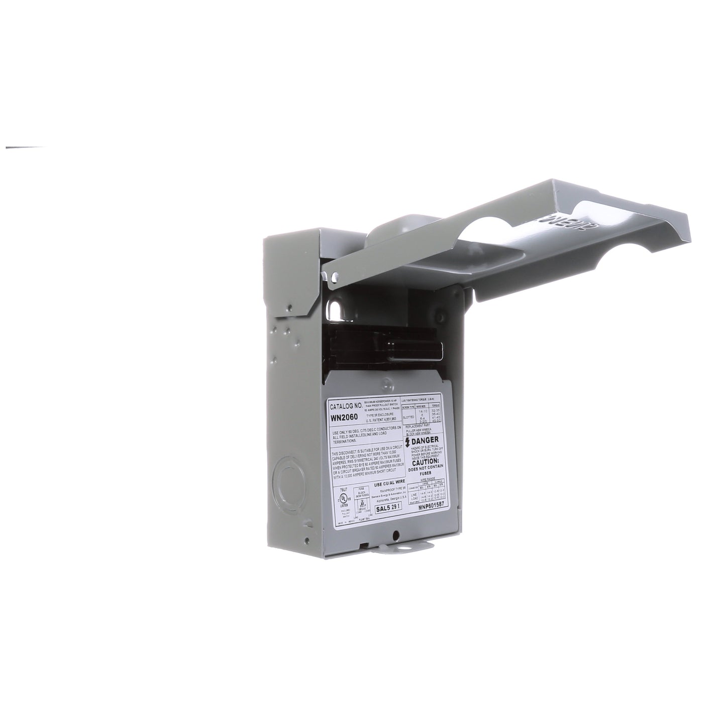 Siemens WN2060 Disconnect Switch | 240V 60A Non-Fusible 3R WN