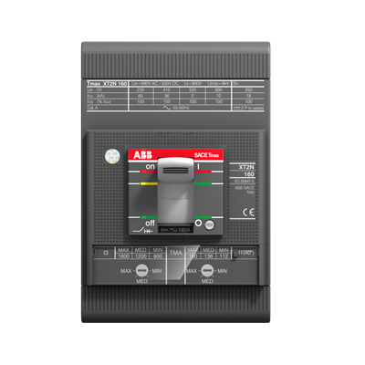 ABB XT2NU3100BFF000XXX Circuit Breaker | 600V 100A 3P 25kA@480V Bolt-On SACE Tmax XT