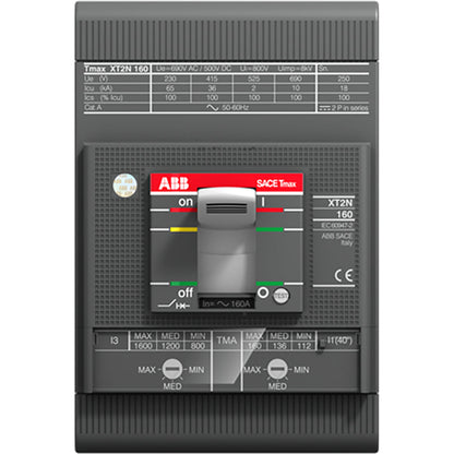 ABB XT2NU3125BFF000XXX Circuit Breaker | 600V 125A 3P 25kA@480V Bolt-On SACE Tmax XT
