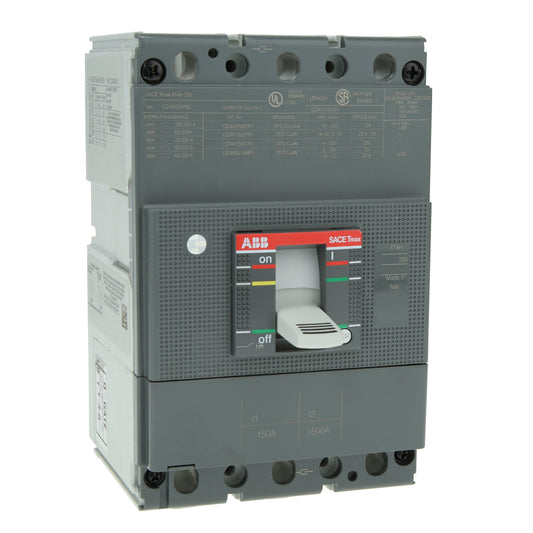 ABB XT4HU3150AFF000XXX Circuit Breaker | 600V 150A 3P 65kA@480V Bolt-On SACE Tmax XT