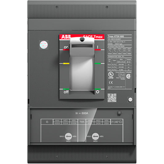 ABB XT5NU330ABFF000XXX Circuit Breaker | 600V 300A 3P 25kA@480V Bolt-On SACE Tmax XT
