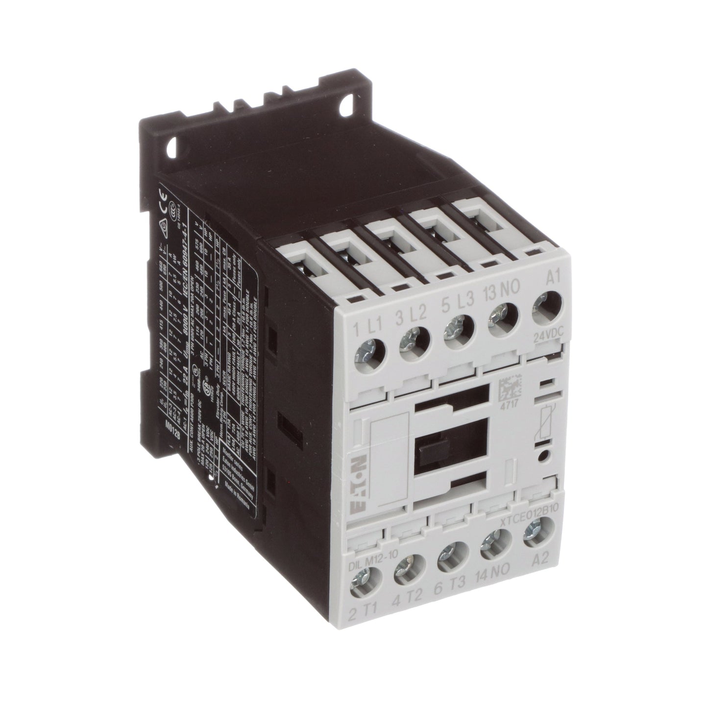 Cutler Hammer XTCE012B10TD Contactor | 3P 3PH 600V 12A 24V XT Series