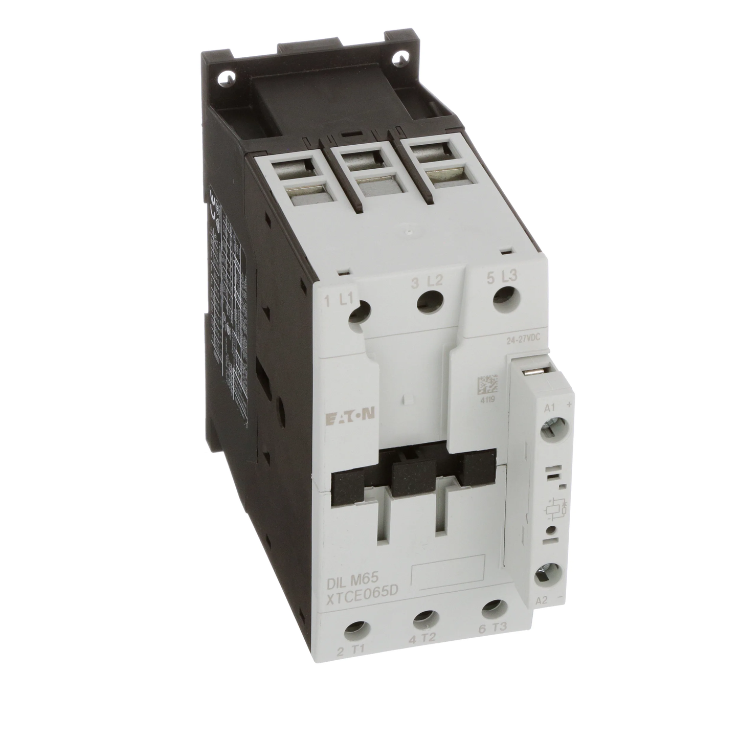 Cutler Hammer XTCE065D00TD Contactor 3 pole 3 phase 600V 65A 24V coil XT Series