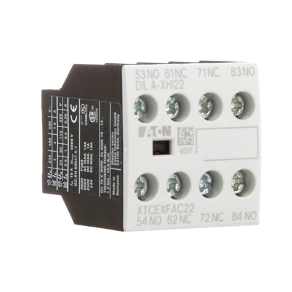 Cutler Hammer XTCEXFAC22 Contactor And Motor Starter Auxiliary | 690 AC/220 DC 2NO/2NC XT Series