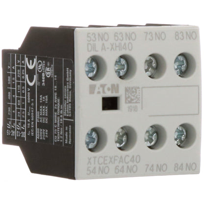 Cutler Hammer XTCEXFAC40 Contactor And Motor Starter Auxiliary | 4NO 690V AC/220V DC XT Series