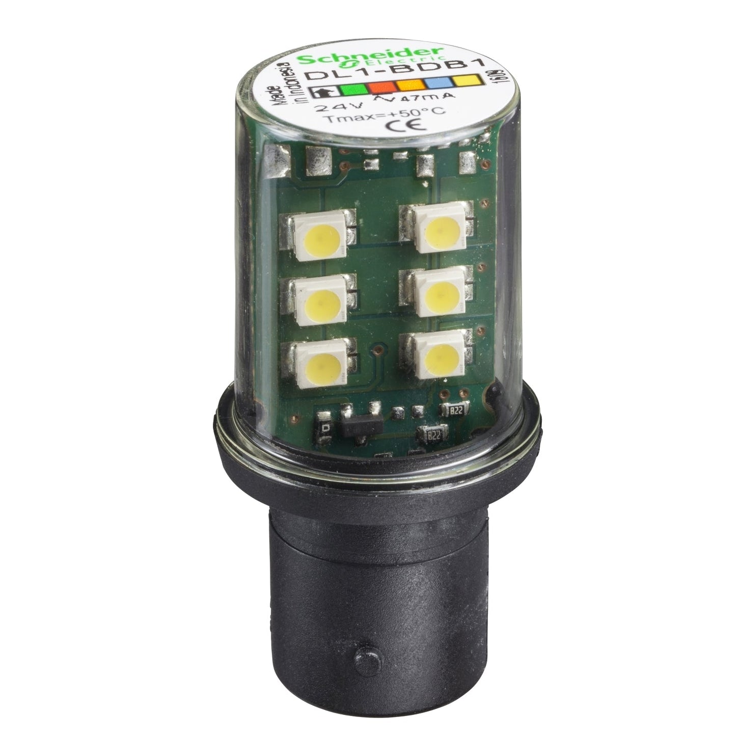 Square D DL1BDB1 Indicator Lights LED 24V AC/DC Red BA15D