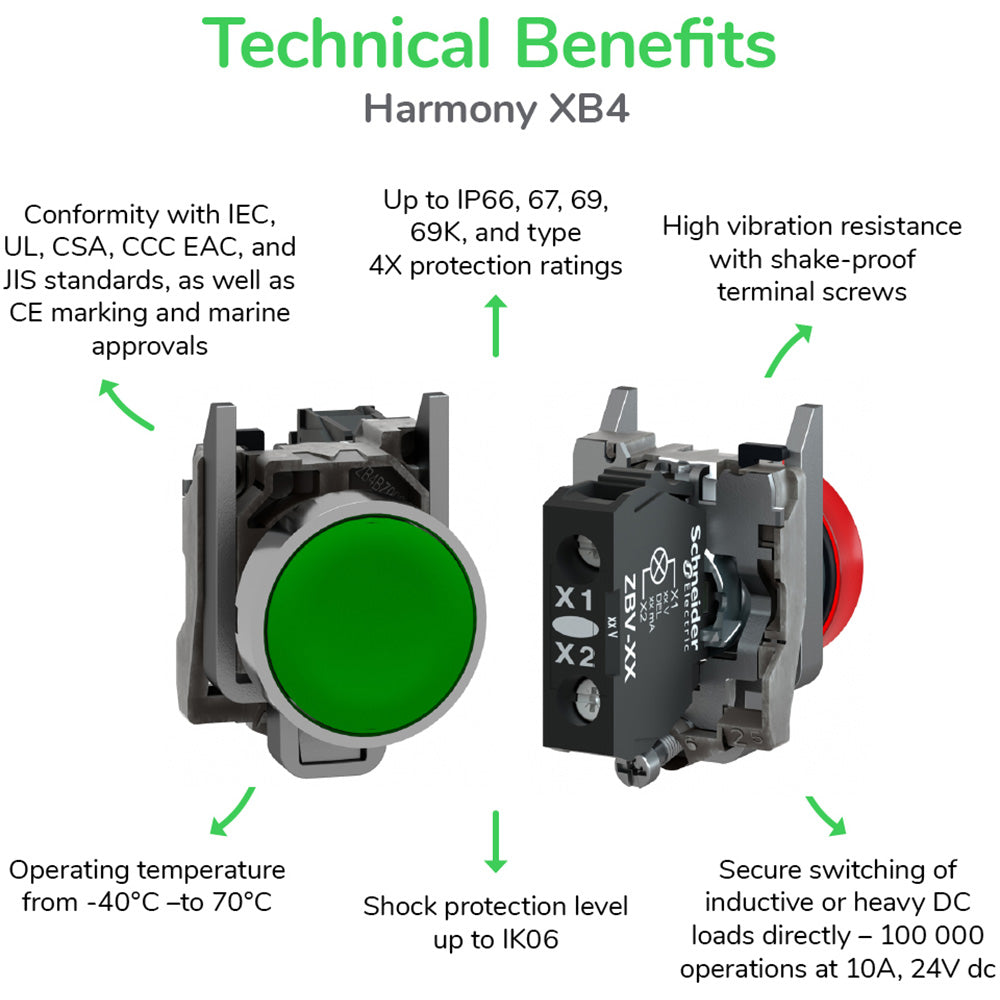 Schneider Electric ZBVG1 Switch Accessories | 110 to 120V AC Harmony XB4 Series
