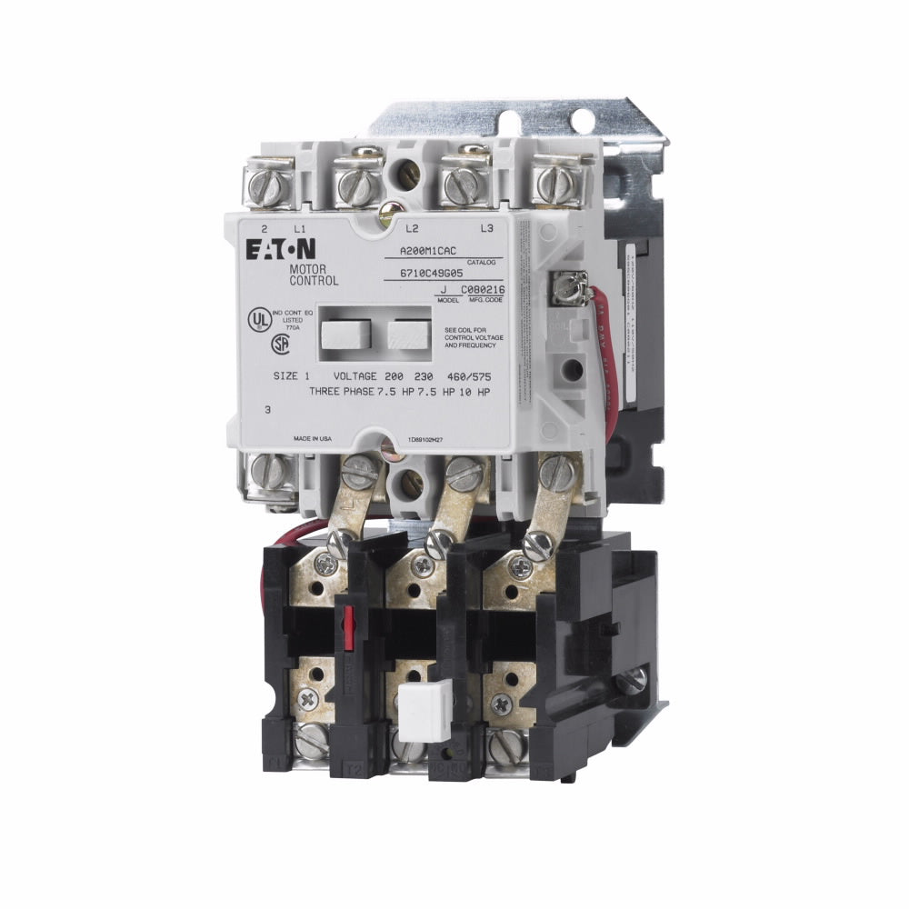 Cutler Hammer A200M1CX Motor Starter 3 pole 3 phase 600V 27A 480V coil A200 Series