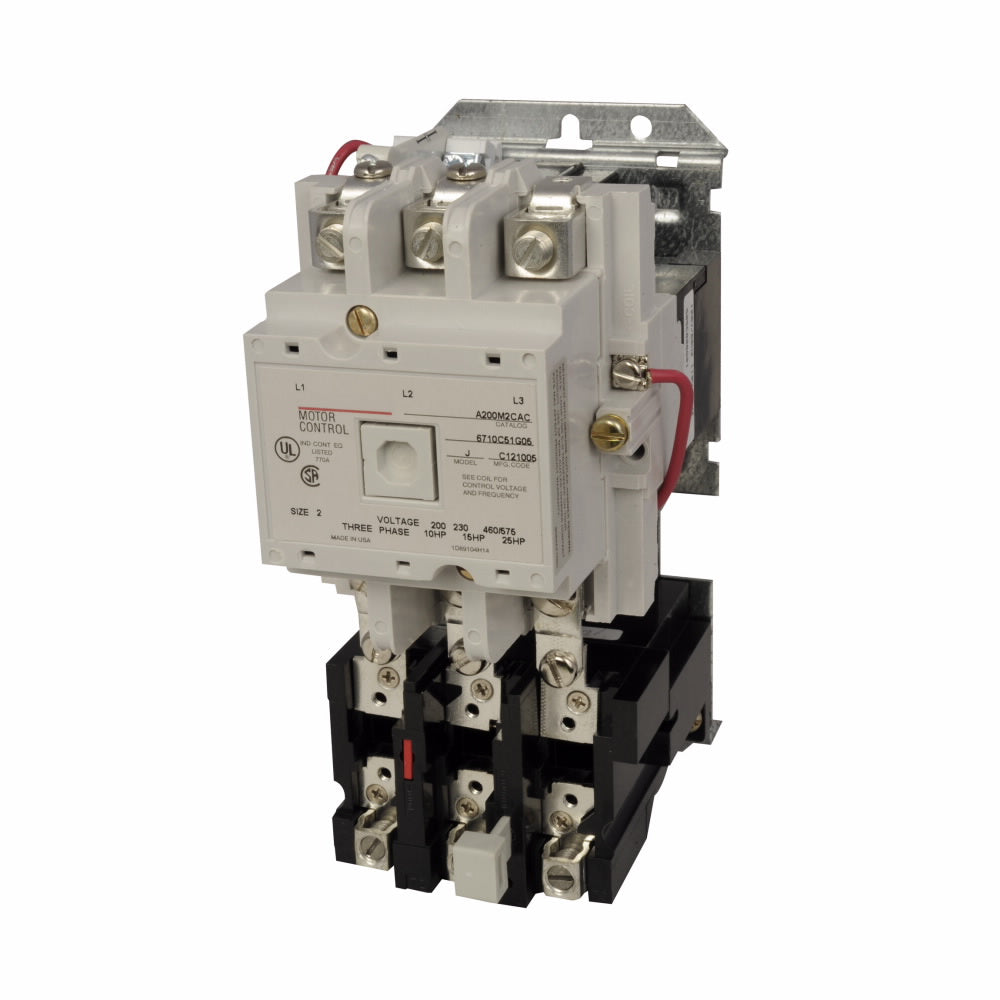 Eaton A200M2CAC Magnetic Contactor | NEMA Size 2 3-Pole 120V Coil A200 Series