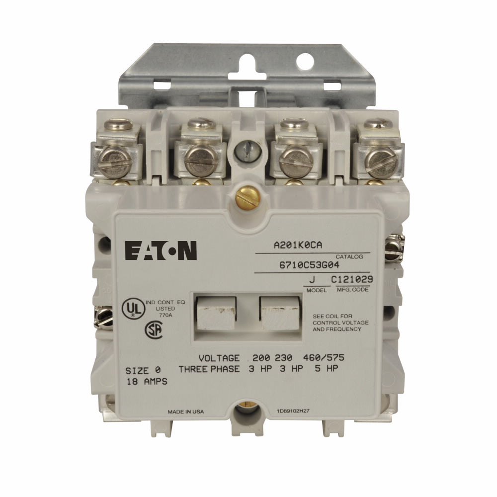 A201K0CA Cutler Hammer A200 Series Contactor 600V 18A 120V Coil - Essential Electric Supply