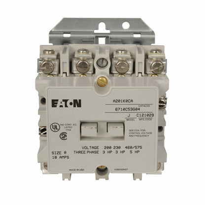 A201K0CA Cutler Hammer A200 Series Contactor 600V 18A 120V Coil - Essential Electric Supply