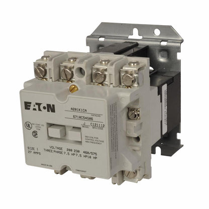 Cutler Hammer A201K1CA Contactor 3 pole 3 phase 600V 27A 110V coil A200 Series