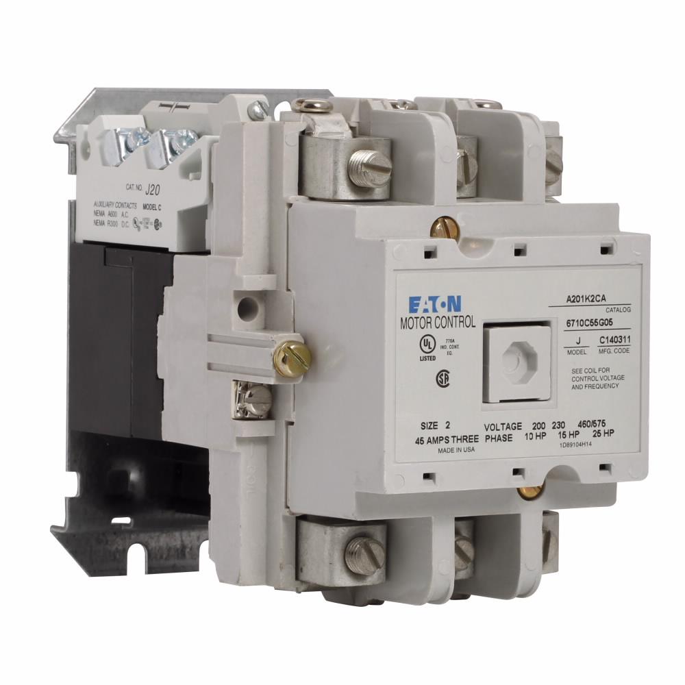 Cutler Hammer A201K2CA Contactor | 3P 3Ph 600V 45A 110V Coil A200 Series