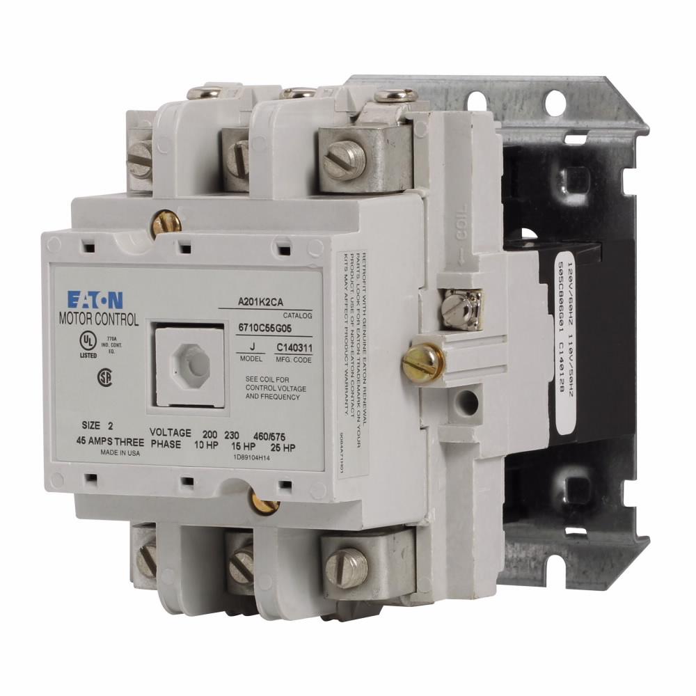 Cutler Hammer A201K2CA Contactor | 3P 3Ph 600V 45A 110V Coil A200 Series