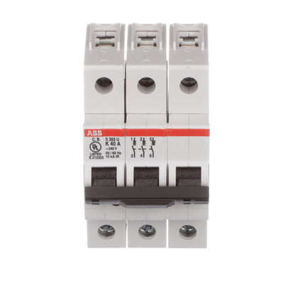 ABB S203U-K40 Circuit Breaker | 240V 40A 3P 10kA@240V Bolt-On S 200 U Series