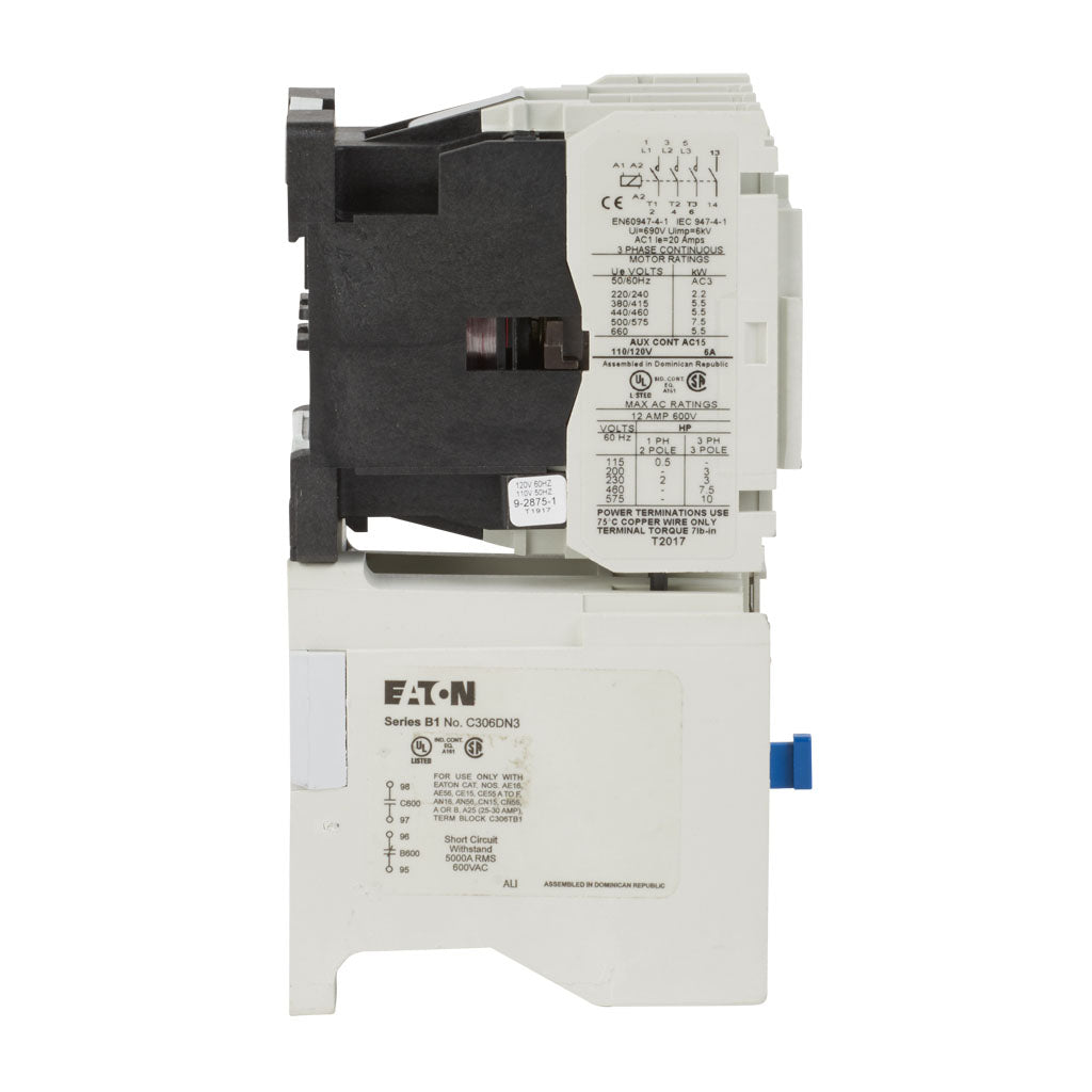 Cutler Hammer AE16KNS0AB Motor Starter 3 pole 3 phase 600V 73A 110V coil Freedom Series