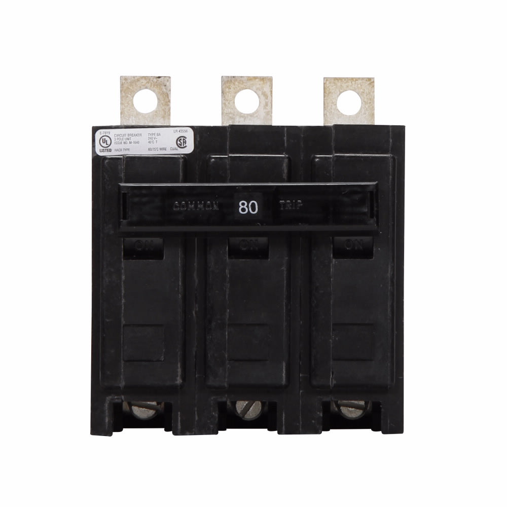 Cutler Hammer BAB3080H Circuit Breaker | 240V 80A 3P 10kA@240V Bolt-On QUICKLAG