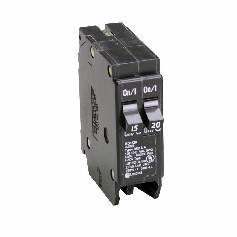BD1520 - Eaton/ Westinghouse/ Cutler Hammer Feed-Thru 20 Amp 2 Pole Circuit Breaker - Essential Electric Supply