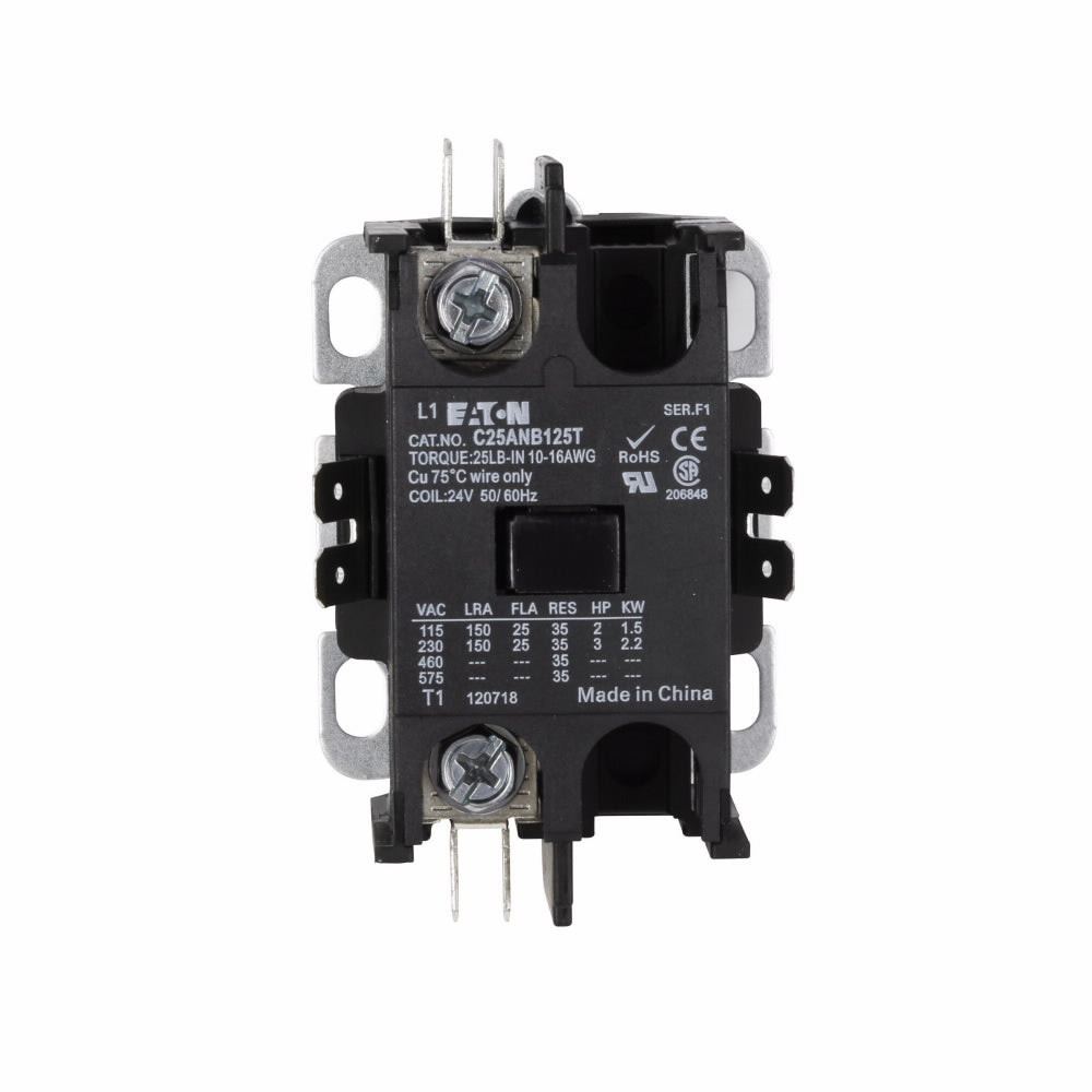 C25ANB125T Cutler Hammer C25 Series Contactor 600V 25A 24V Coil - Essential Electric Supply