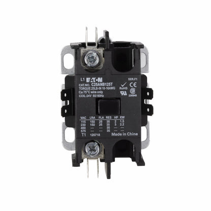 C25ANB125T Cutler Hammer C25 Series Contactor 600V 25A 24V Coil - Essential Electric Supply