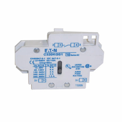 Cutler Hammer C320KGS1 Contactor And Motor Starter Auxiliary | 120/600 AC 1NO Freedom Series