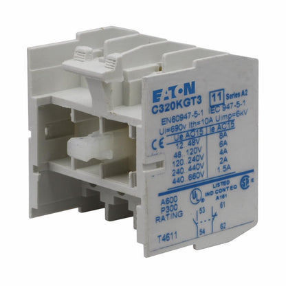Cutler Hammer C320KGT3 Contactor And Motor Starter Auxiliary | 1NO/1NC Freedom Series
