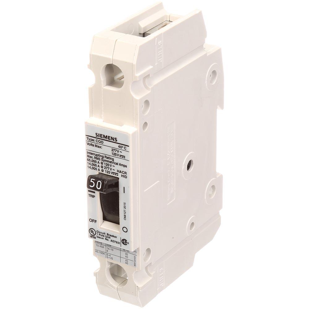 Siemens CQD150 Circuit Breaker | 277V 50A 1P 14kA@277V Feed-Thru CQD Series