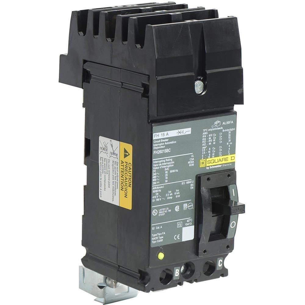 Square D FH26015BC Circuit Breaker | 600V 15A 2P 25kA@480V I-Line