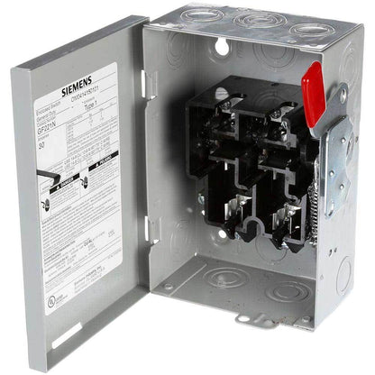 Siemens GF221N Disconnect Switch | 240V 30A 1 Phase 2 Pole Fusible VBII Series