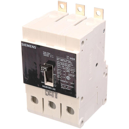 Siemens HGB3B125B Circuit Breaker | 600V 125A 3P 100kA@240V Bolt-On VL Series