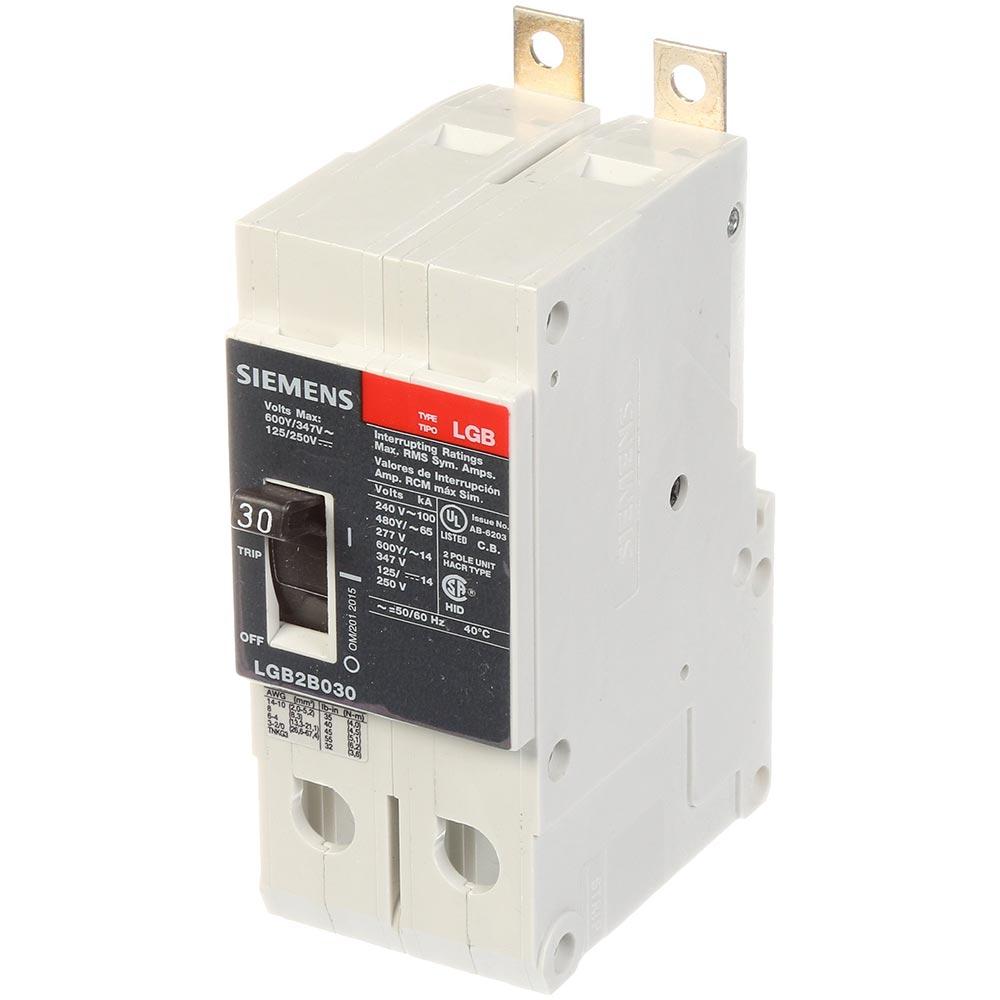 Siemens LGB2B030B Circuit Breaker | 600V 30A 2P 100kA@240V Bolt-On VL Series