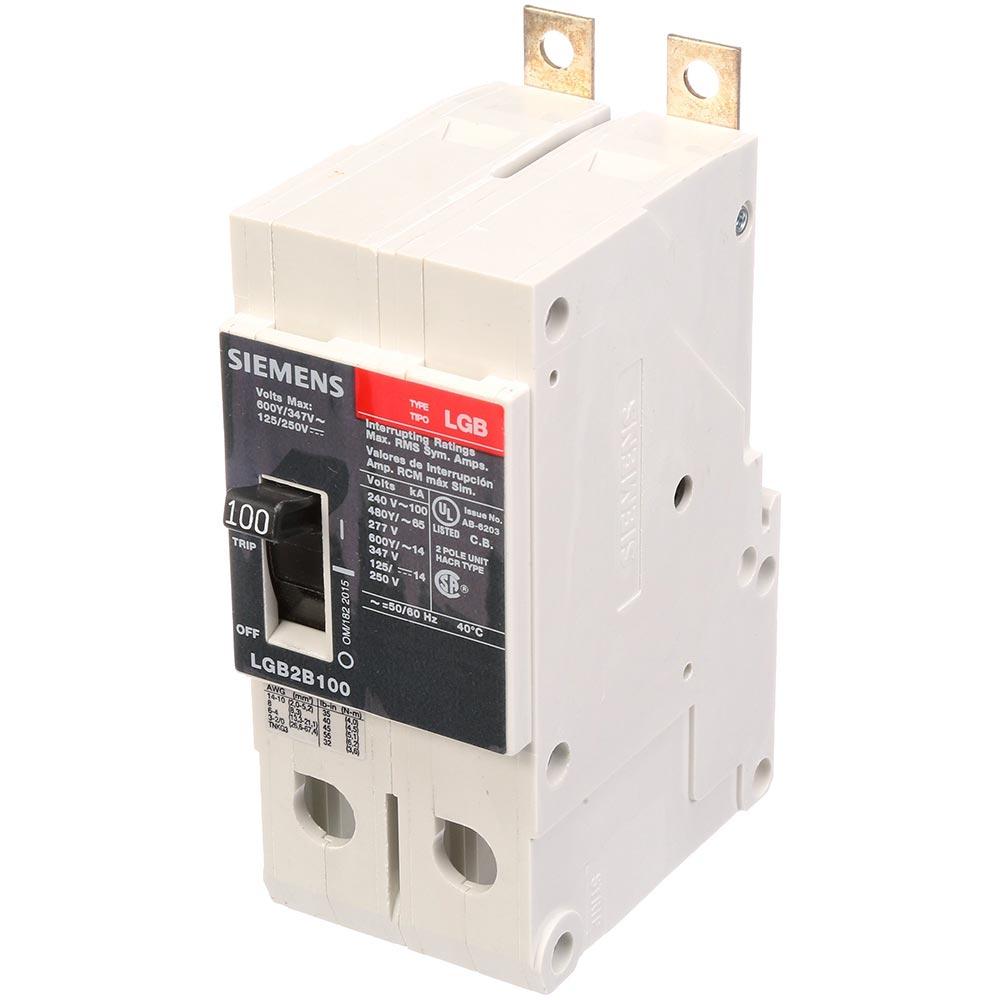 Siemens LGB2B100B Circuit Breaker | 600V 100A 2P 100kA@240V Bolt-On VL Series