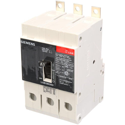 Siemens LGB3B080B Molded Case Circuit Breaker | 600V 80A 3P 100kA@240V Bolt-On VL Series