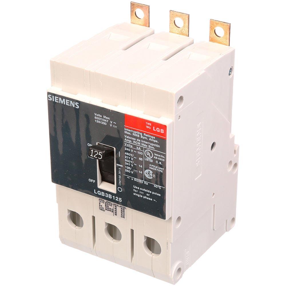Siemens LGB3B125B Molded Case Circuit Breaker | 600V 125A 3P 100kA@240V Bolt-On VL Series
