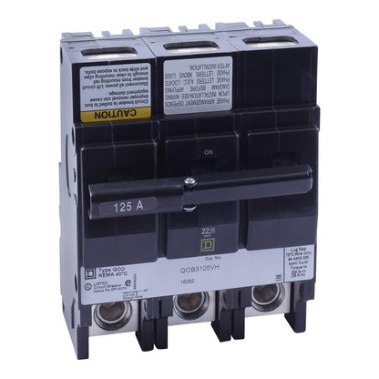 Square D QOB3125VH Circuit Breaker | 240V 125A 3P 22kA@240V Bolt-On QOB Series