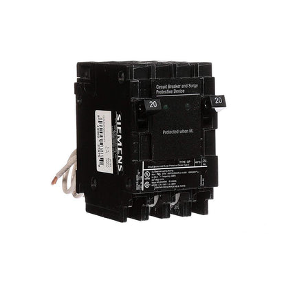 Siemens QSA2020SPD Circuit Breaker | 240V 20A 1P 10kA@240V Plug-In Q Series