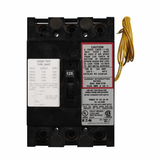 CCH3125SR01 Cutler Hammer Molded Case Circuit Breaker CCH Series 125A 240V - Essential Electric Supply