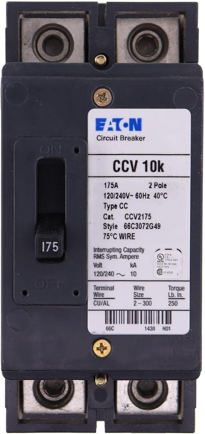 Cutler Hammer CCV2175 Circuit Breaker | 240V 175A 2P 10kA@240V Feed-Thru Tenant Main